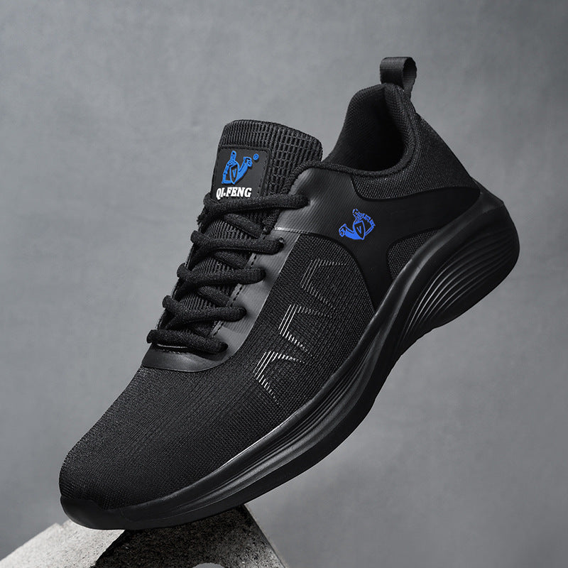 Large Size 45 New Breathable Lightweight Men's Running Shoes, High-End Trendy White Sneakers, Fashionable Sports Running Shoes