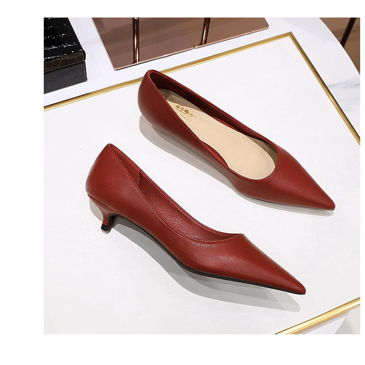 Fashion pointed toe mid heeled shoes 4 cm Stilettos Occupation OL Office shoes low-heel women shoes Kitten high heels Pumps Lady