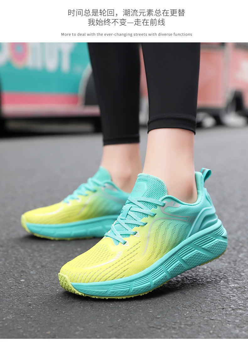 Reflective Night Vision Sports Shoes for Men, Breathable Non-Slip Running Shoes, Shock-Absorbing Professional Marathon Running Shoes, Shock-Absorbing Skipping Shoes for Women