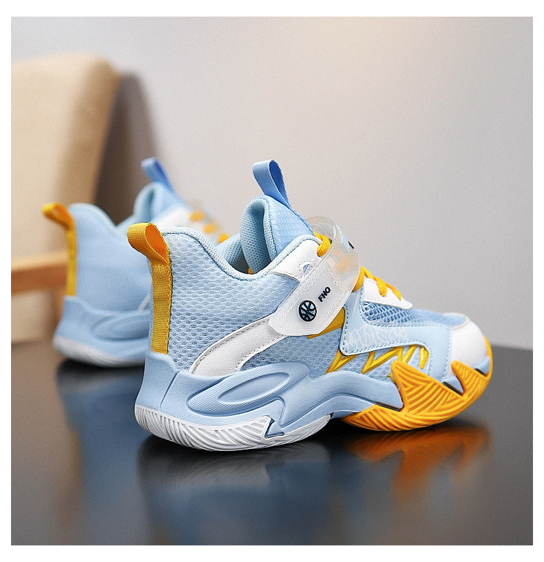 Summer New Children's Wear-Resistant Running Shoes, Mesh Breathable Casual Sports Shoes for Primary School Students, Trendy Lightweight Basketball Shoes