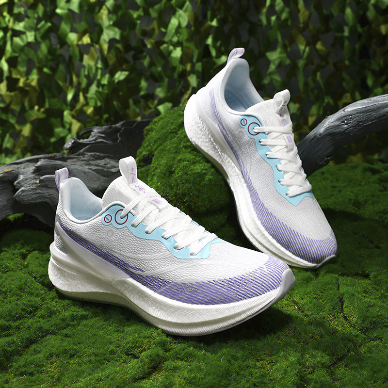 Running Shoes, Sports Shoes, Racing Shock-Absorbing Ultra-Light Running Shoes for Male Teenagers and Students, Carbon Plate Racing Breathable Fly-Woven Mesh