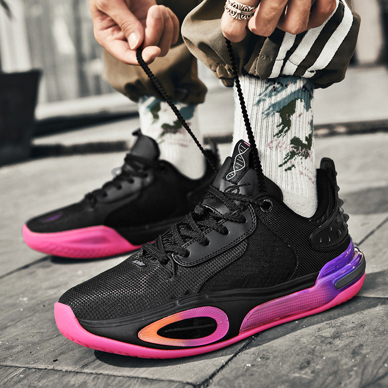 Basketball Shoes Men's New Breathable Non-slip Shock Absorption Wear-resistant Rebound Practical Training Shoes Sports Shoes for Young Students