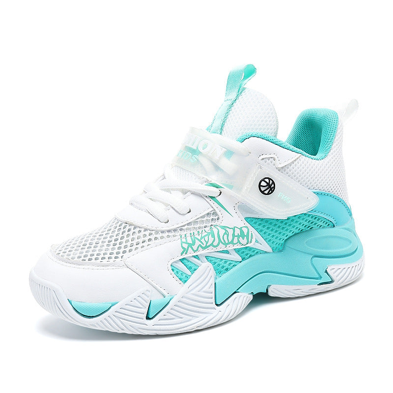 Summer New Children's Wear-Resistant Running Shoes, Mesh Breathable Casual Sports Shoes for Primary School Students, Trendy Lightweight Basketball Shoes