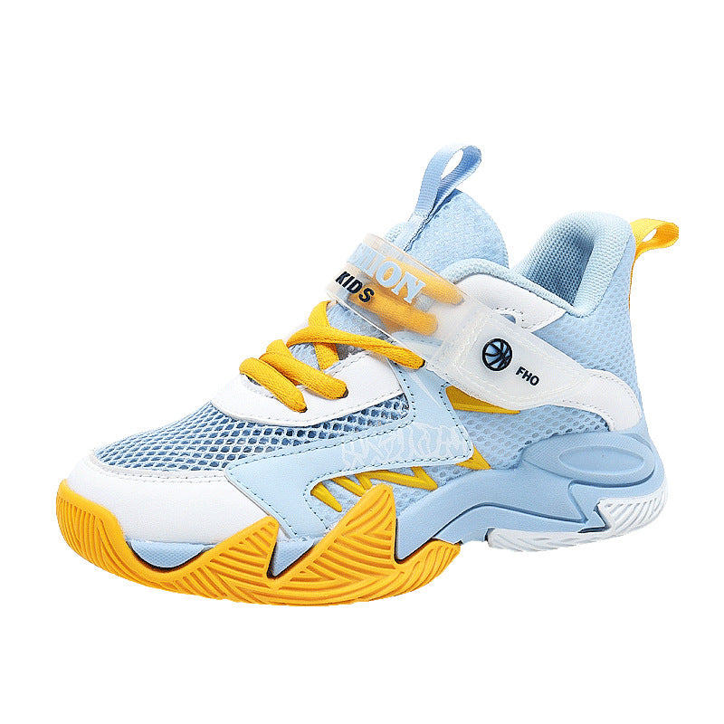 Summer New Children's Wear-Resistant Running Shoes, Mesh Breathable Casual Sports Shoes for Primary School Students, Trendy Lightweight Basketball Shoes