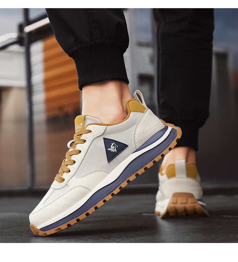 Summer Sports Shoes for Men, Casual Running Shoes, Breathable Mesh Shock-Absorbing Lightweight Soft-Soled British Style Men's Shoes, Moral Training Shoes
