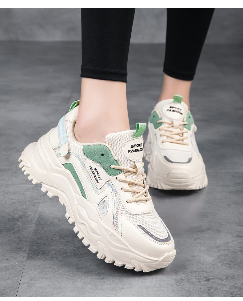 Spring and Summer New Sports Dad Shoes, Women's Casual Shoes, Low-Top Sports Shoes, Flat-Soled Platform Shoes, Lightweight Shoes