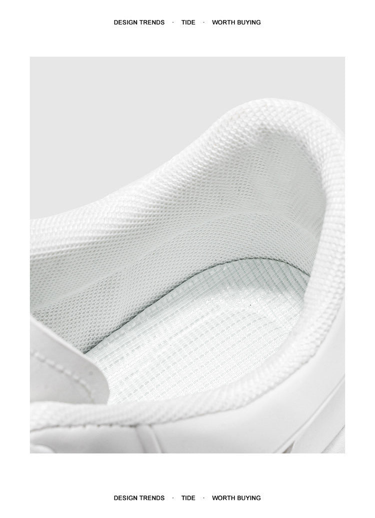 Men's Shoes New White Shoes Men's All-match Breathable Thick-soled Heightened Casual Sports Running Board Shoes Waterproof for Male Students