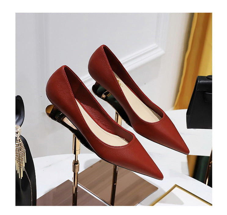 Fashion pointed toe mid heeled shoes 4 cm Stilettos Occupation OL Office shoes low-heel women shoes Kitten high heels Pumps Lady
