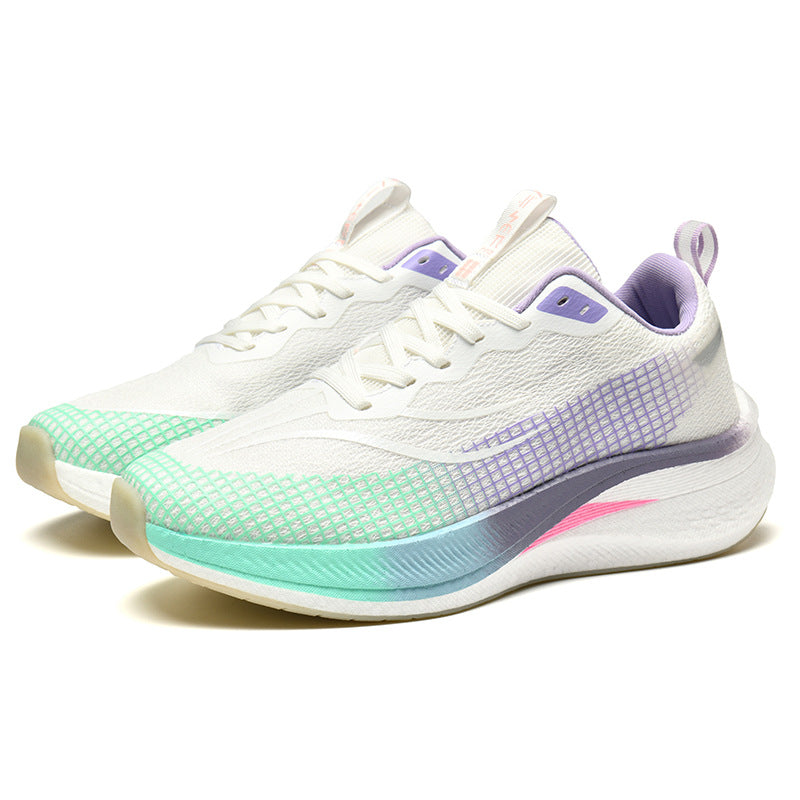 Running Shoes, Sports Shoes, Racing Shock-Absorbing Ultra-Light Running Shoes for Male Teenagers and Students, Carbon Plate Racing Breathable Fly-Woven Mesh