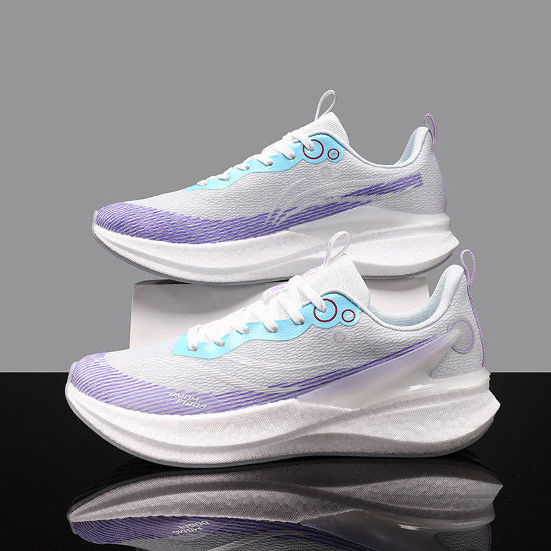 Running Shoes, Sports Shoes, Racing Shock-Absorbing Ultra-Light Running Shoes for Male Teenagers and Students, Carbon Plate Racing Breathable Fly-Woven Mesh