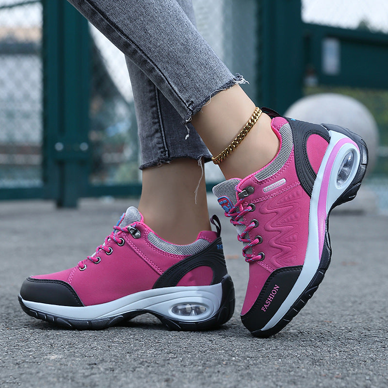 Heightened Air Cushion Women's Shoes Hiking Shoes Outdoor Shoes Casual Non-slip Breathable sneaker 41 Breathable plus size 42