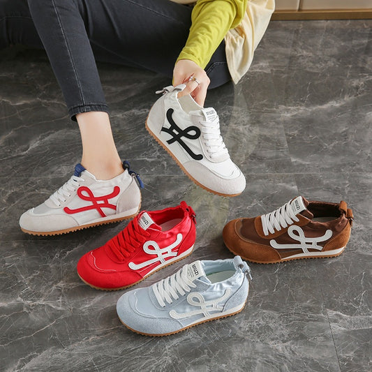 Women's 2025 New Summer Breathable Sports Shoes with 6cm Hidden Height Increase, German-Style Retro Running Shoes