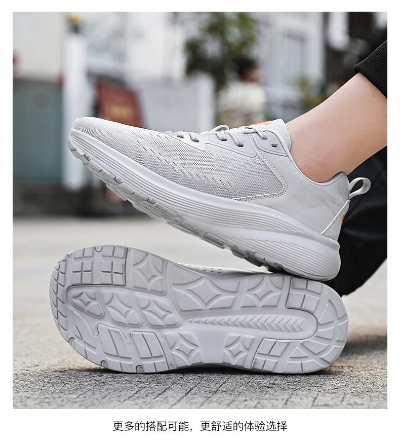 2025 New Couple Running Shoes Lightweight Shock-Absorbing Breathable Sports Shoes for Men and Women Youth Travel White Shoes Cross-Border