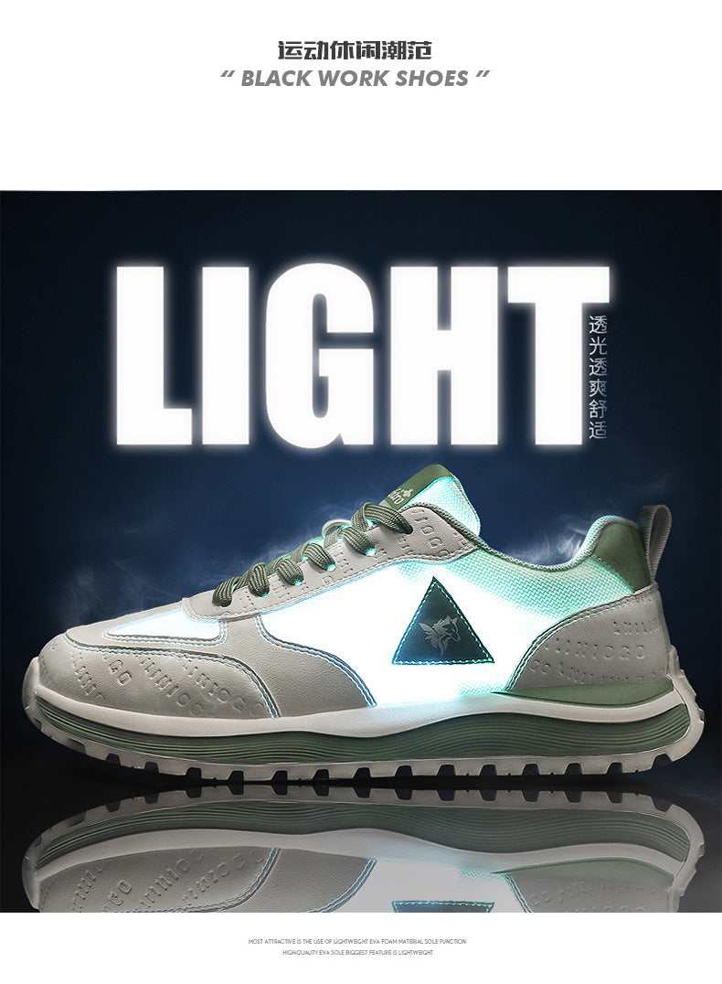 Summer Sports Shoes for Men, Casual Running Shoes, Breathable Mesh Shock-Absorbing Lightweight Soft-Soled British Style Men's Shoes, Moral Training Shoes