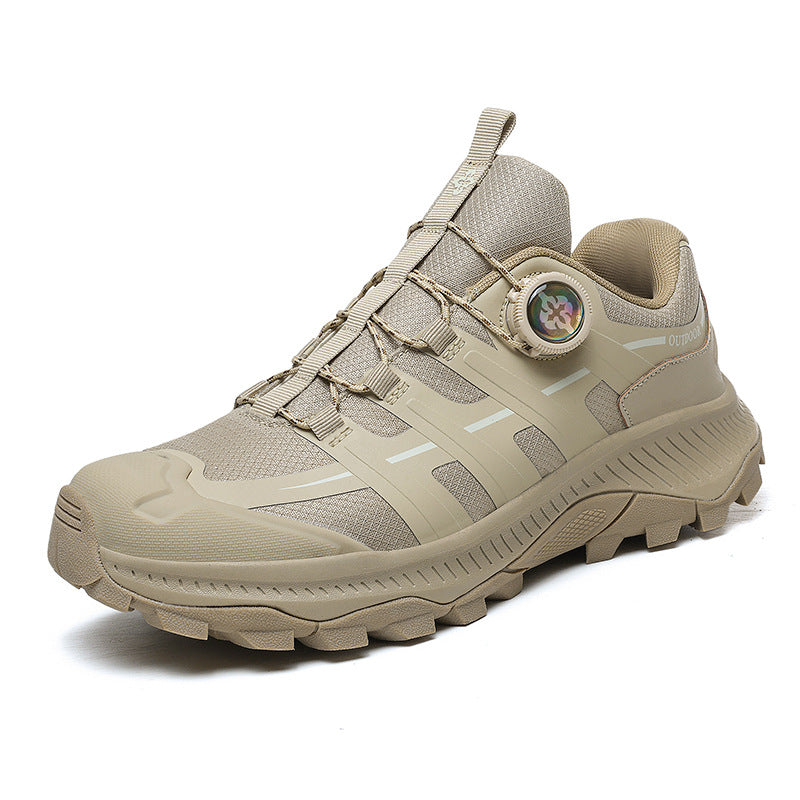 Rotating Buckle Anti-Slip Hiking Shoes for Men, Water-Repellent Cross-Country Running Shoes, Cushioning Outdoor Sports Shoes, Wear-Resistant Hiking Shoes