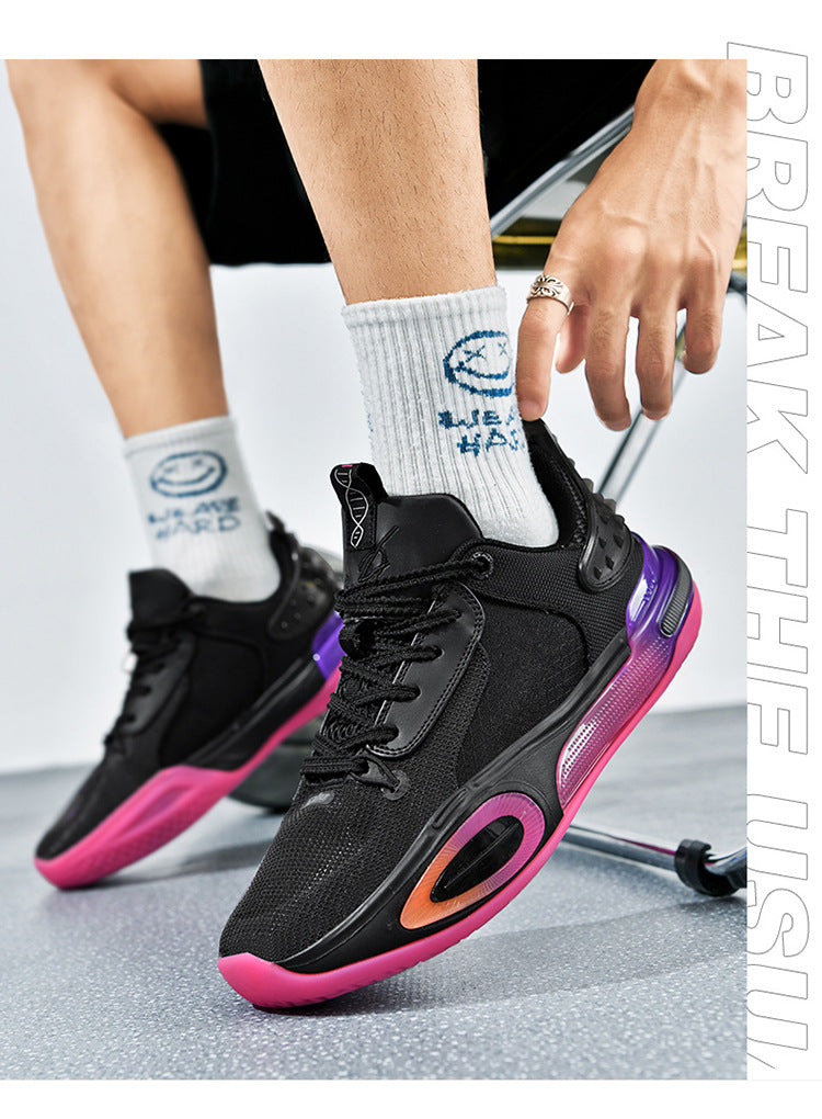 Basketball Shoes Men's New Breathable Non-slip Shock Absorption Wear-resistant Rebound Practical Training Shoes Sports Shoes for Young Students