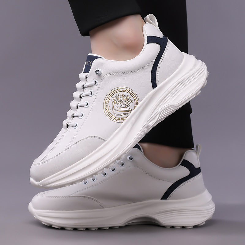 Men's Sports Shoes 2026 New Trendy Genuine Leather Lightweight Soft-Soled Soft-Surface Casual Shoes for Male Students Running Outdoor Men's Shoes
