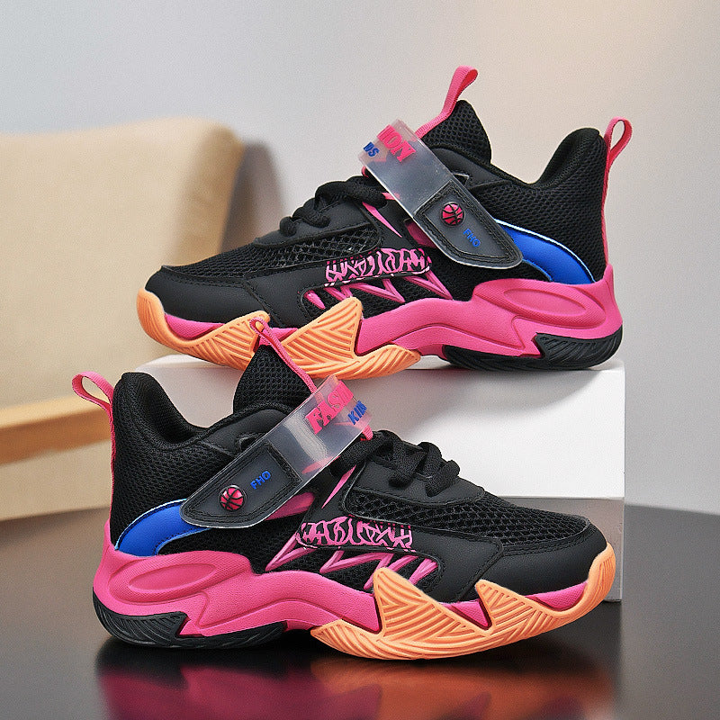 Summer New Children's Wear-Resistant Running Shoes, Mesh Breathable Casual Sports Shoes for Primary School Students, Trendy Lightweight Basketball Shoes