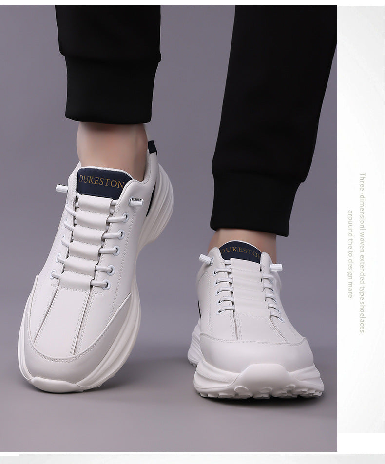 Men's Sports Shoes 2026 New Trendy Genuine Leather Lightweight Soft-Soled Soft-Surface Casual Shoes for Male Students Running Outdoor Men's Shoes