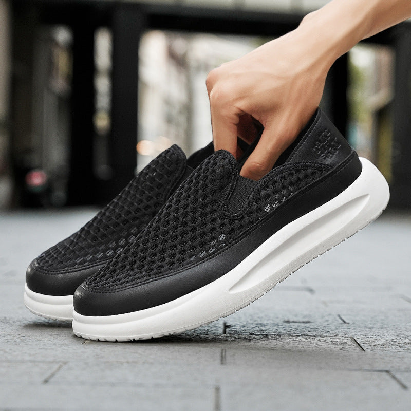 Quality Selection Men's Summer Sports Shoes 2025 Mesh Breathable Running Shoes One-Leg Outdoor Shock-Absorbing Running Shoes National Trend