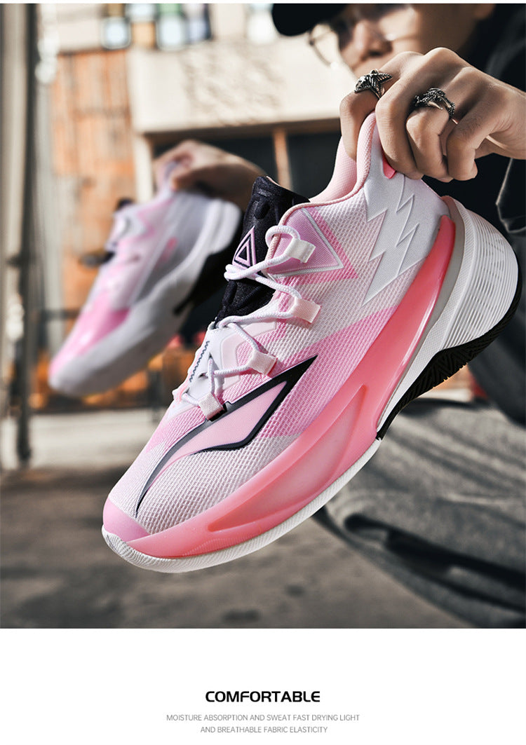 Basketball Shoes Men's and Women's Non-slip Wear-resistant Practical Training Shoes Mesh Breathable Running Sneakers for Teenagers and Students
