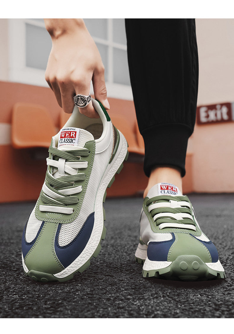 Men's Shoes, New Autumn Style, Breathable, Lightweight, Soft-Soled Running Shoes, Youth Fashion Casual Shoes, Single Mesh Color-Blocking Sports Trendy Shoes