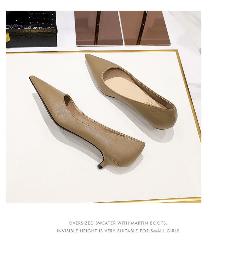 Fashion pointed toe mid heeled shoes 4 cm Stilettos Occupation OL Office shoes low-heel women shoes Kitten high heels Pumps Lady