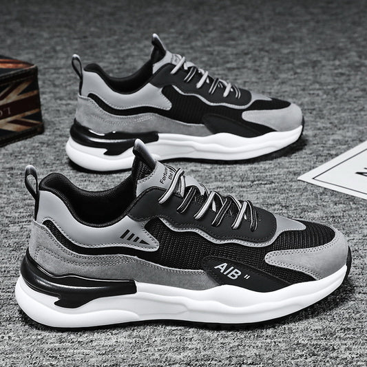 2025 Summer New All-match Men's Shoes Mesh Breathable Lightweight Soft Sole Running Shoes Men's Casual Sports Trendy Shoes