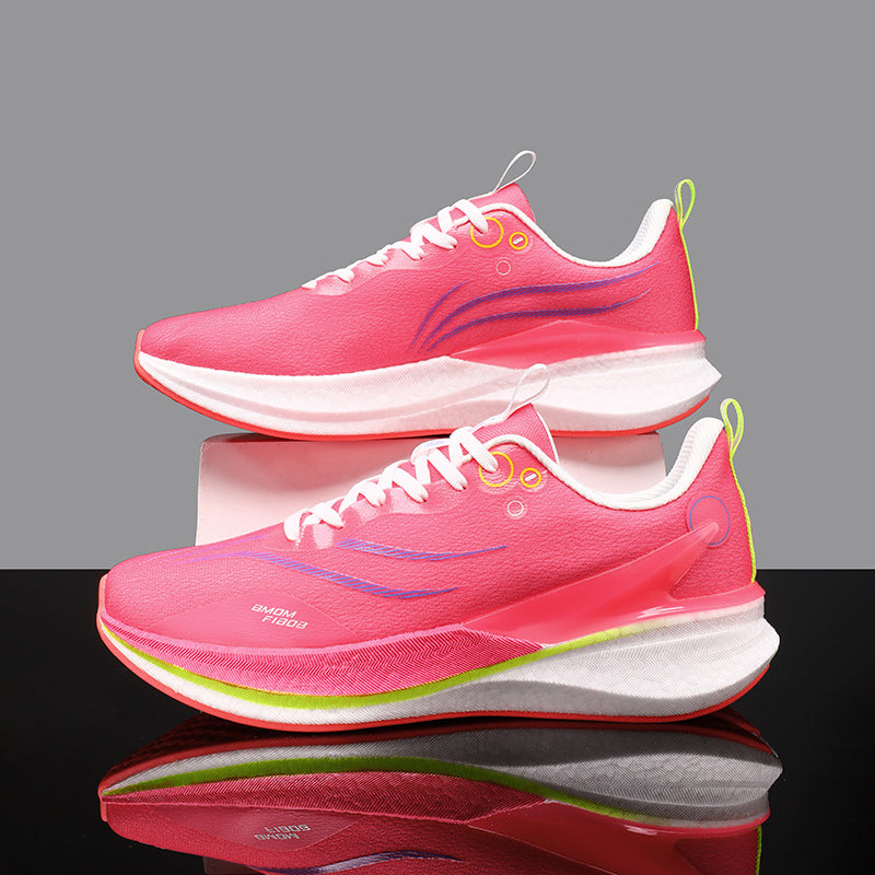 Running Shoes, Sports Shoes, Racing Shock-Absorbing Ultra-Light Running Shoes for Male Teenagers and Students, Carbon Plate Racing Breathable Fly-Woven Mesh