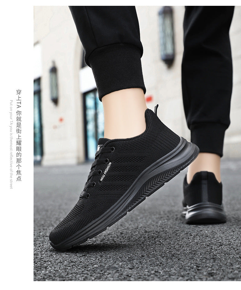 Men's Shoes 2026 Summer Running Shoes Cross-Border Wholesale Single Shoes Korean Style Soft Sole Breathable Sports Shoes