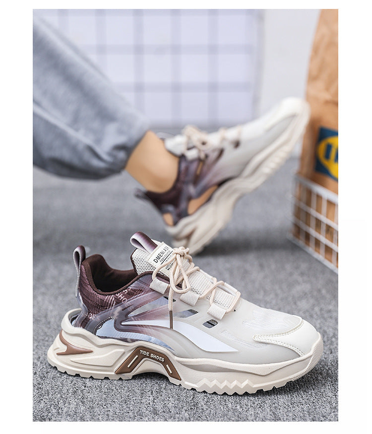 2025 New Summer Men's Sports Shoes for Students, Breathable Mesh Popular Mecha Hollow Frame Casual Sports Shoes