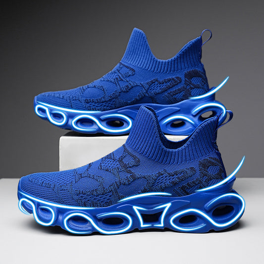 Men's Shoes Summer Breathable Flying Knitting Socks Men's Mesh Shoes Casual sneaker Blade Cross-border plus size Running Shoes Trendy