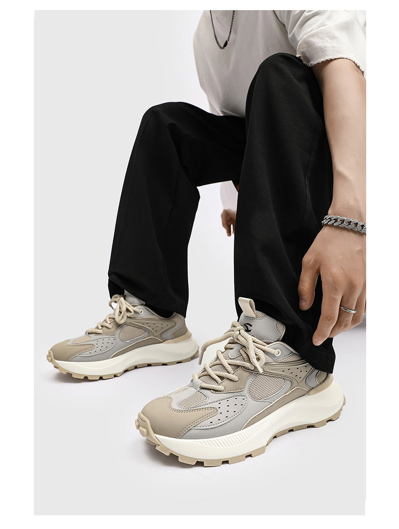 HOBIBEAR Men's Shoes Spring and Autumn Trendy Brand Breathable Thick-soled Torre Shoes Men's Casual Running sneaker Youth Trendy Shoes