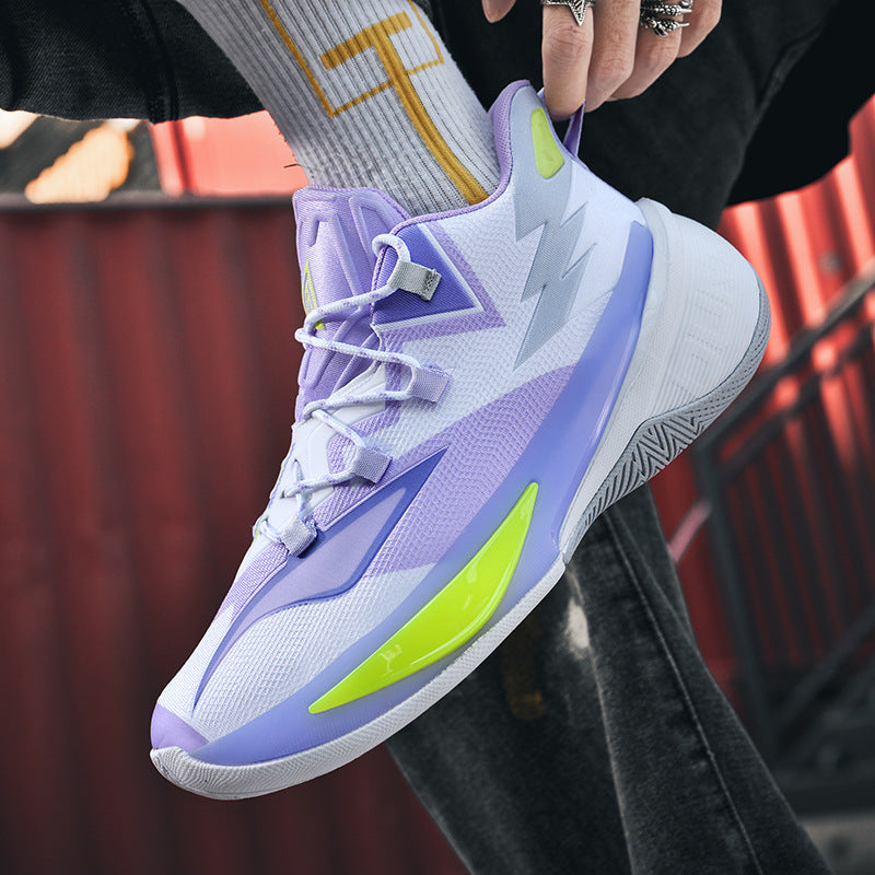 Basketball Shoes Men's and Women's Non-slip Wear-resistant Practical Training Shoes Mesh Breathable Running Sneakers for Teenagers and Students