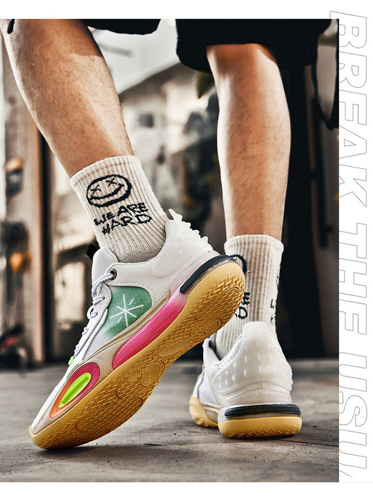 Basketball Shoes Men's New Breathable Non-slip Shock Absorption Wear-resistant Rebound Practical Training Shoes Sports Shoes for Young Students