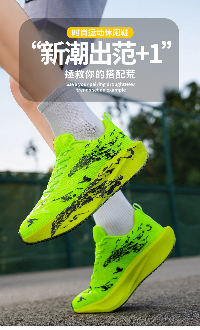 Four Seasons 2025 New Running Shoes for Men and Women, Carbon Plate Shock-Absorbing Soft Sole Student Training Professional Running Shoes and Sports Shoes