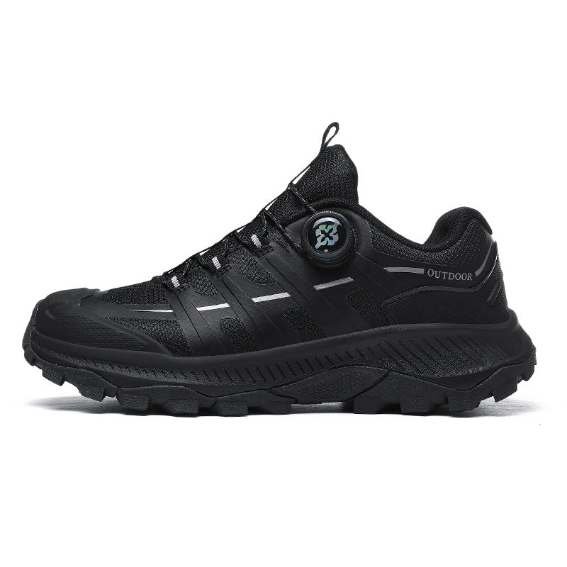 Rotating Buckle Anti-Slip Hiking Shoes for Men, Water-Repellent Cross-Country Running Shoes, Cushioning Outdoor Sports Shoes, Wear-Resistant Hiking Shoes