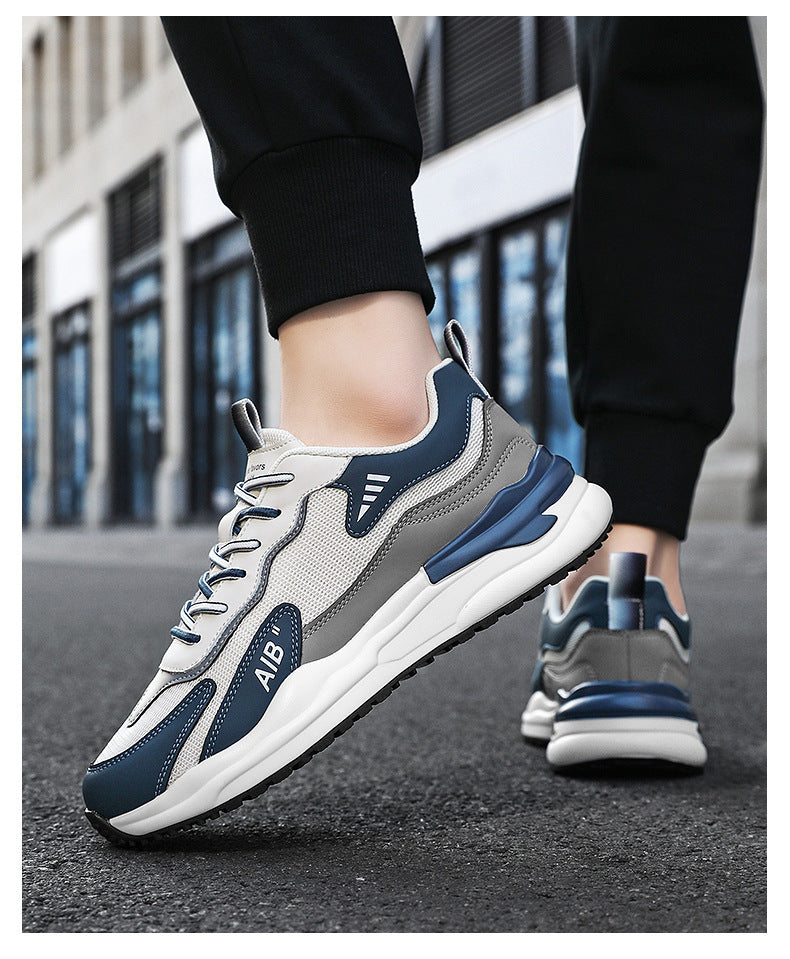 2025 Summer New All-match Men's Shoes Mesh Breathable Lightweight Soft Sole Running Shoes Men's Casual Sports Trendy Shoes