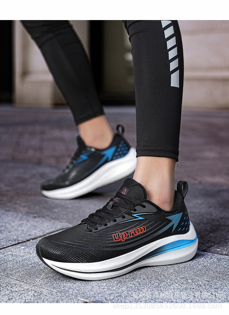Up run2024 autumn new fashion lightweight running shoes teenagers students running shoes soft bottom leather sneaker