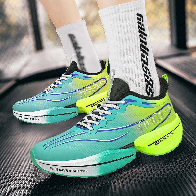 Running shoes winter fleece-lined mesh flying 3c boys sports running shoes