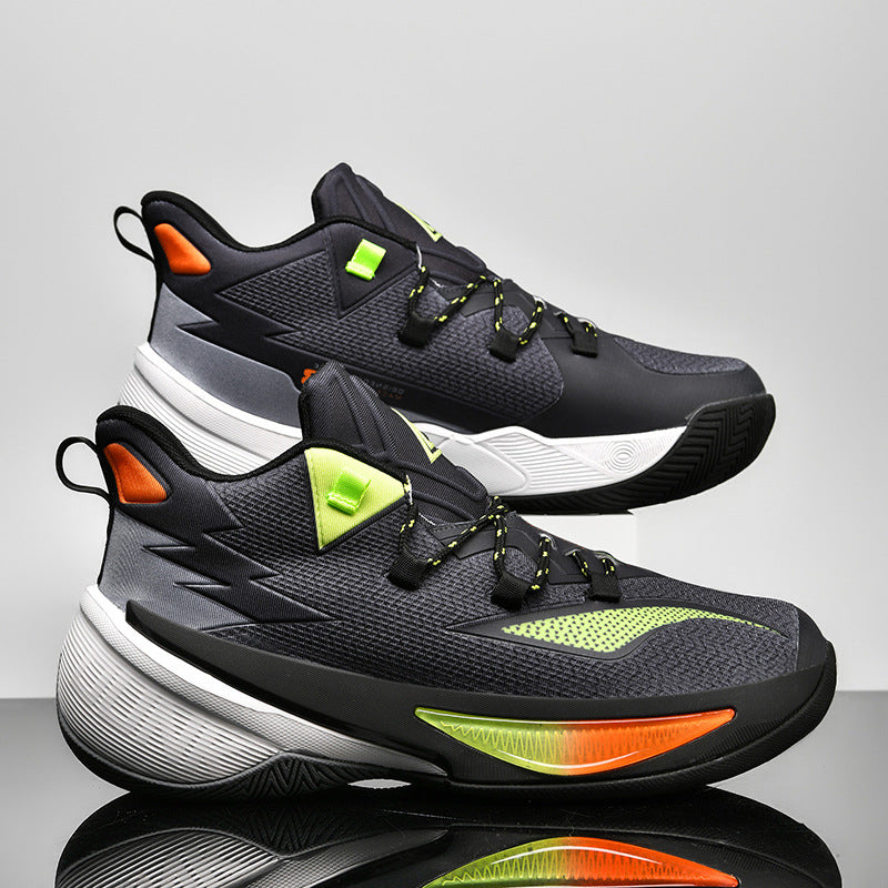 Basketball Shoes Men's and Women's Non-slip Wear-resistant Practical Training Shoes Mesh Breathable Running Sneakers for Teenagers and Students