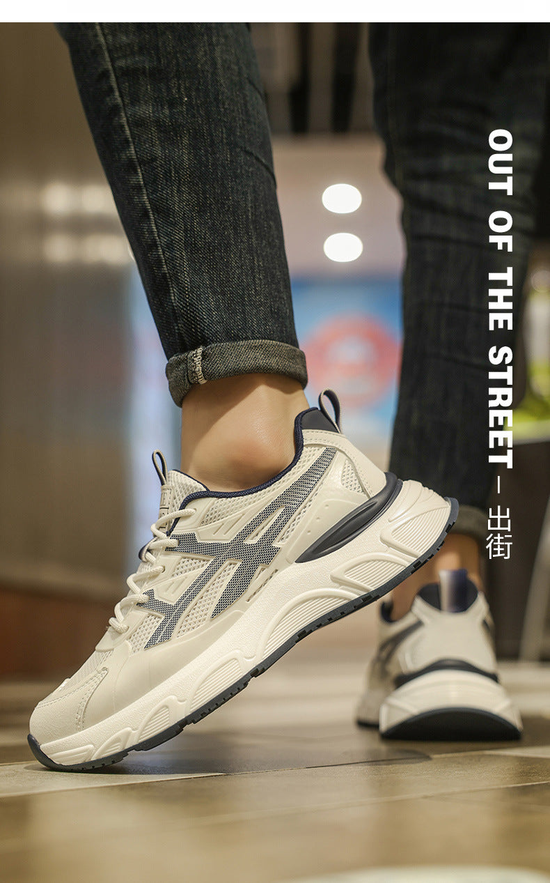 Men's New Spring Casual Comfortable Outdoor Versatile Soft-Soled Running Height-Increasing Sports Shoes for Students and Dads Trendy Shoes