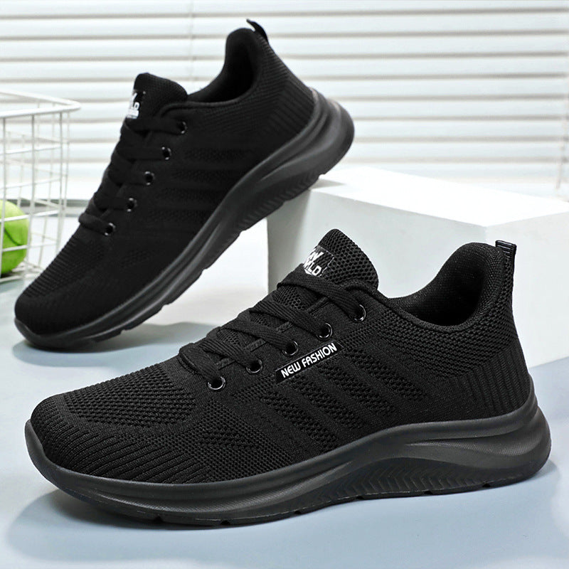 Men's Shoes 2026 Summer Running Shoes Cross-Border Wholesale Single Shoes Korean Style Soft Sole Breathable Sports Shoes