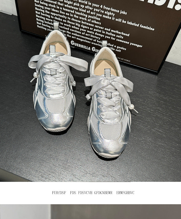 Sports Shoes for Women 2024 New Autum Women's Shoes Flats Breathable Forrest Gump Shoes Casual Versatile Ballet Moral Training Shoes Mesh