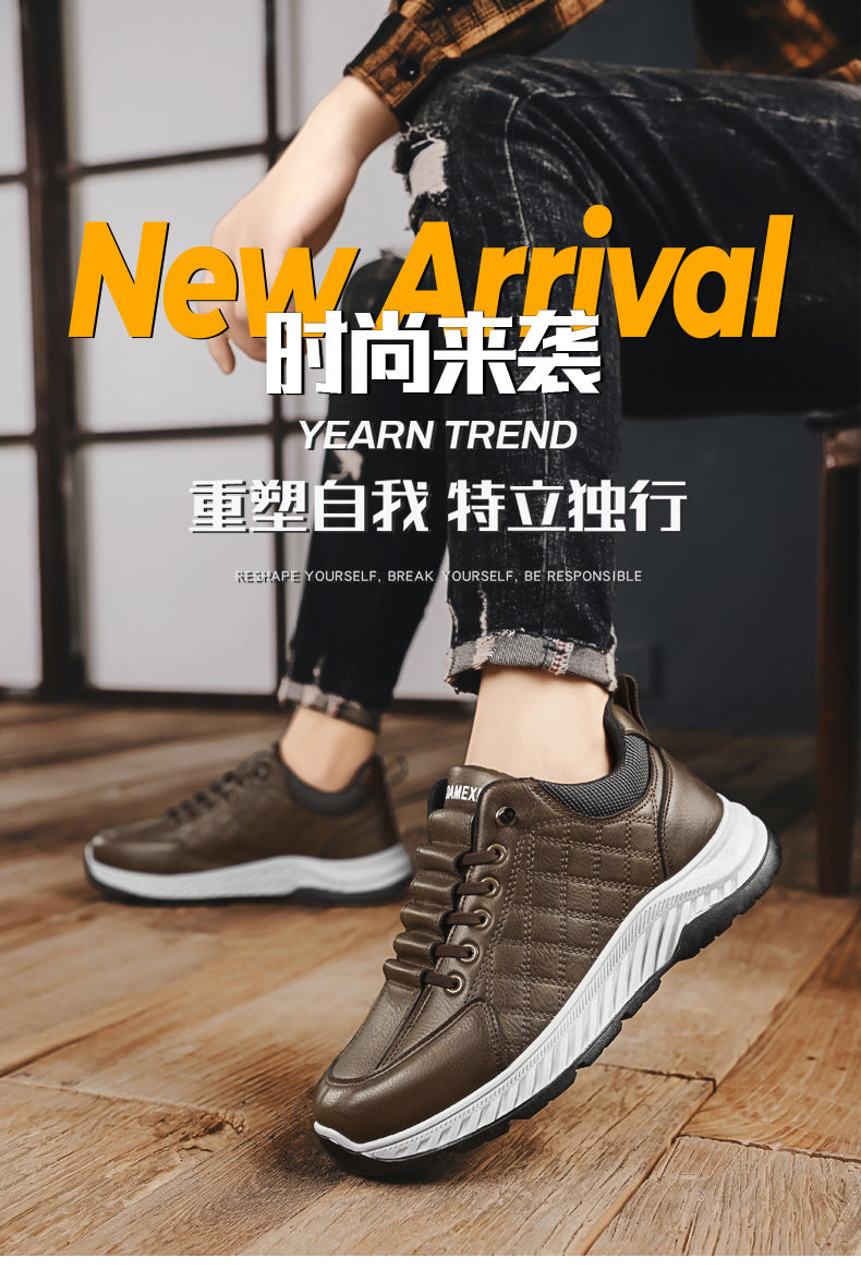 Casual Sports Leather Shoes Men's 2025 New Soft Sole Non-Slip Wear-Resistant Lightweight Fashionable Breathable Forrest Gump Shoes sneaker