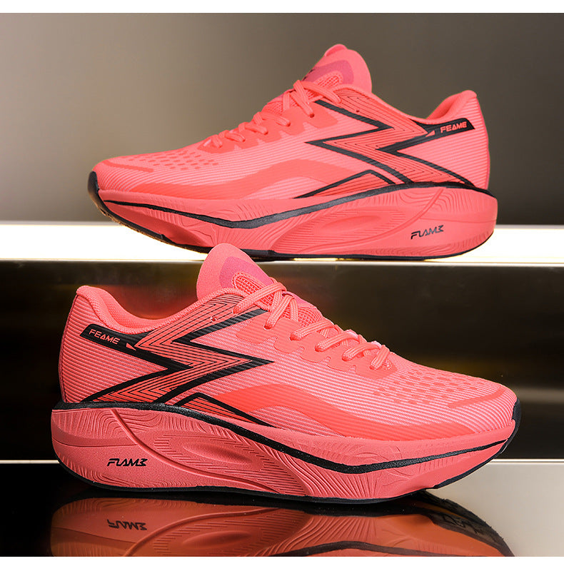 Marathon Carbon Plate Running Shoes for Men and Women, Ultra-Light Shock-Absorbing Shoes for Junior High School Students, Physical Testing Competitions, Racing Professional Sports Shoes, Lightweight