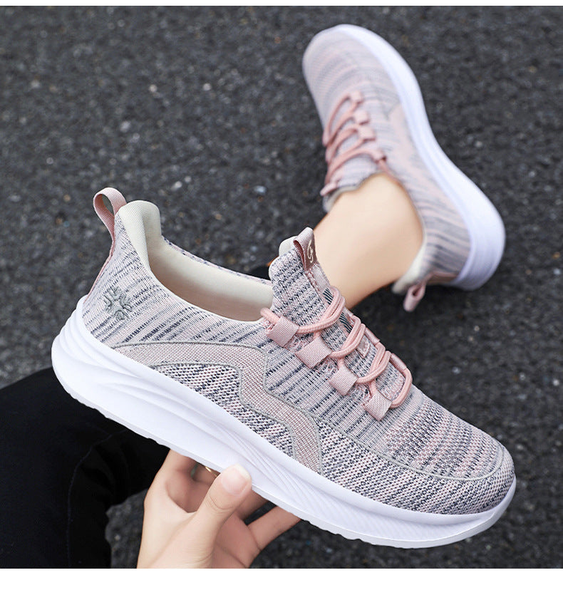Summer New Style Walking Shoes, Shallow-Mouthed Women's Shoes, Casual Running Shoes, Comfortable Mom Shoes, Breathable Middle-Aged and Elderly Sports Shoes