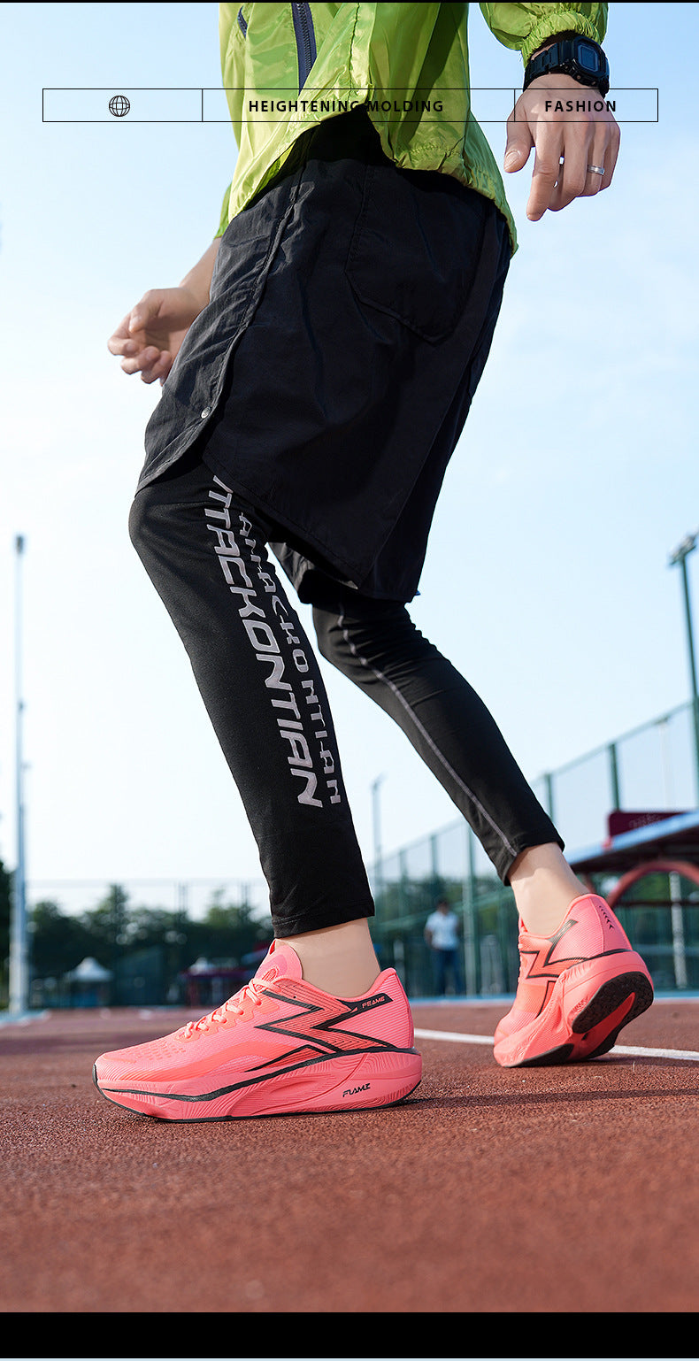 Marathon Carbon Plate Running Shoes for Men and Women, Ultra-Light Shock-Absorbing Shoes for Junior High School Students, Physical Testing Competitions, Racing Professional Sports Shoes, Lightweight