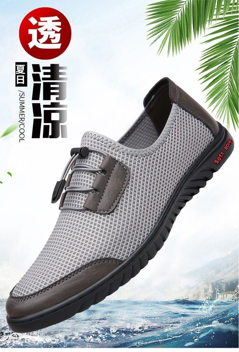 2026 Summer Men's Shoes New Sports Casual Shoes Lightweight Breathable Mesh Shoes Non-Slip Soft Sole Driving Shoes Slip-On