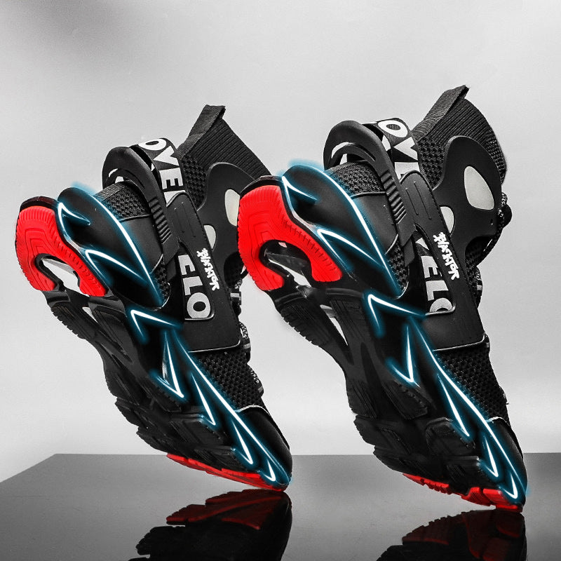 Cross-Border Large Size Men's Shoes, Trendy Height-Increasing Shoes, Men's Shock-Absorbing Running Shoes, Autumn Breathable Thick-Soled Soft-Soled Basketball Sports Running Shoes